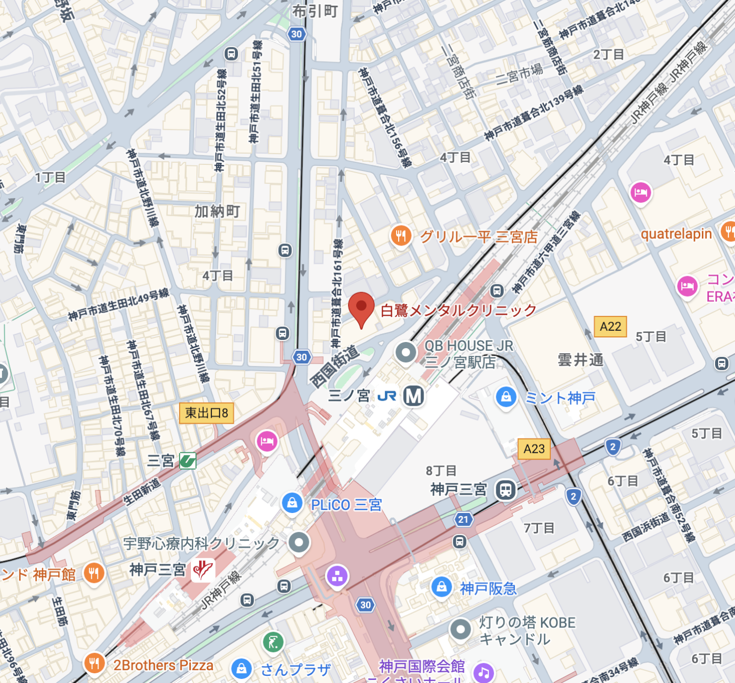 白鷺メンタルクリニック周辺地図